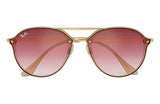 Lentes De Sol Rb Blaze Double Bridge Rb4292n Dorado Rojo Degradado
